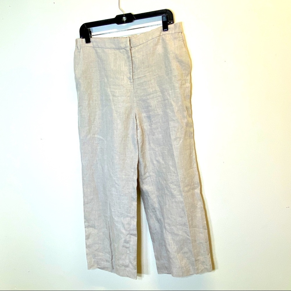 Neiman Marcus Exclusive Linen High Rise Ankle Pant Size L